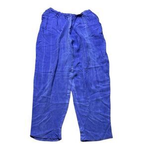 Vintage purple Silk Pull on wide leg pants Medium